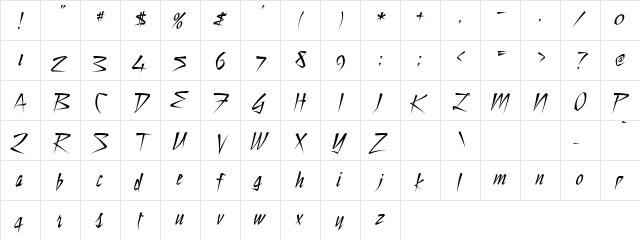 Sharp Edge Regular  glyph index