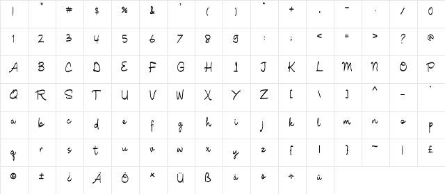 Shenttica Regular  glyph index
