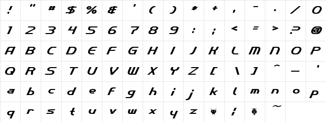 Kinglino Regular  glyph index