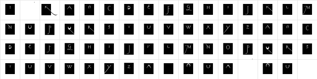 KochsLongCapsSquares Regular  glyph index