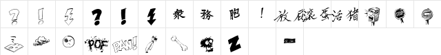 DammnedDingbatsInitials Regular  glyph index