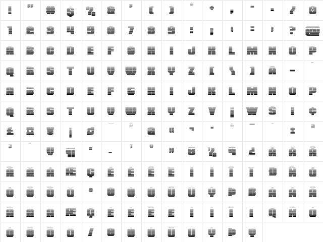 Elephant Gun Gradient Regular  glyph index