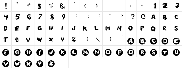 Dogs on Mars? Regular  glyph index