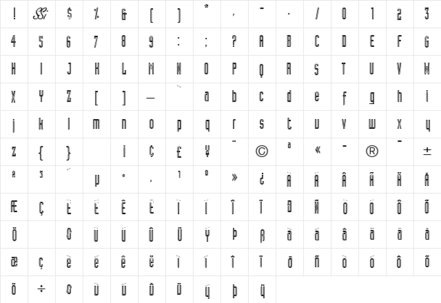 AssemblyOutlineAlternateSSK Regular  glyph index