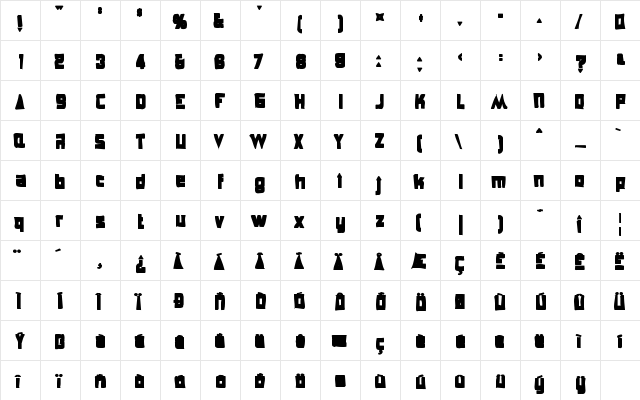 Anglepoise Lampshade Ink Regular  glyph index