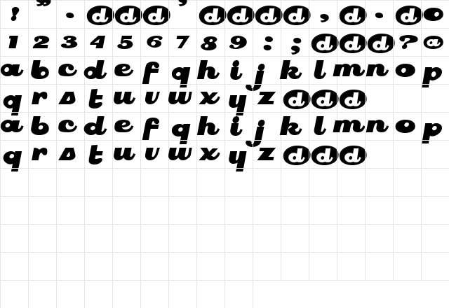 Phatboyz Regular  glyph index