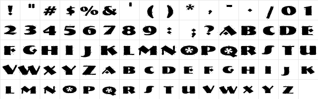 NatividadExtended Regular  glyph index