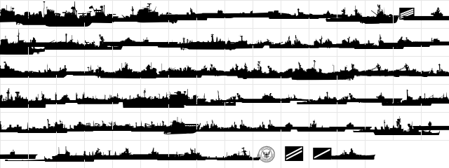 US Navy Regular  glyph index