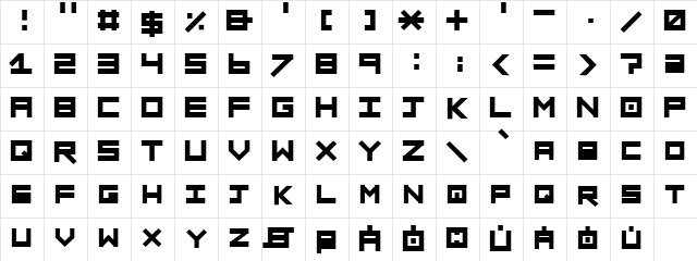 sinner Regular  glyph index