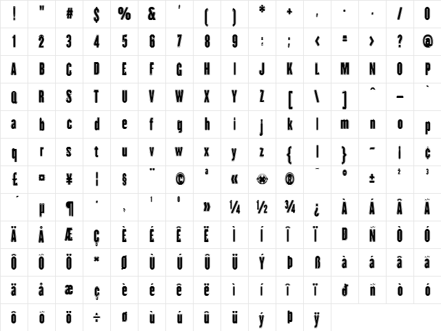 H.H. Agallas Regular  glyph index