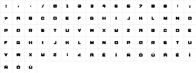 pedrosky Regular  glyph index