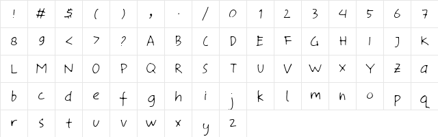 Chocolate Matte Regular  glyph index