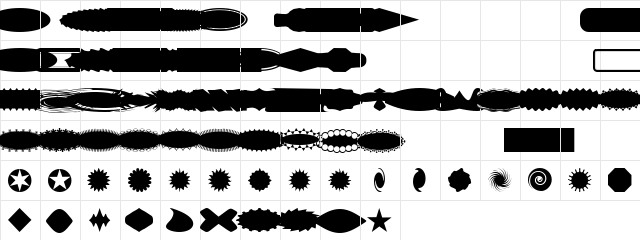 Net Dings Regular  glyph index