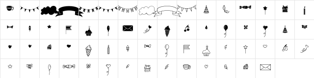 Habede Extra Doodles Regular  glyph index