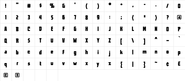 WorldsAtWar BB Regular  glyph index