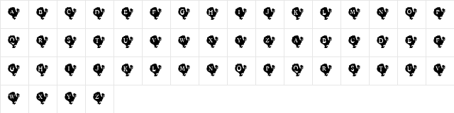 KR Turkey Time Regular  glyph index