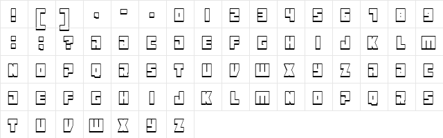 Maniac Outline Regular  glyph index