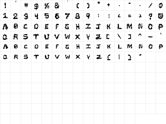 Black Shirt Slime Trail Regular  glyph index