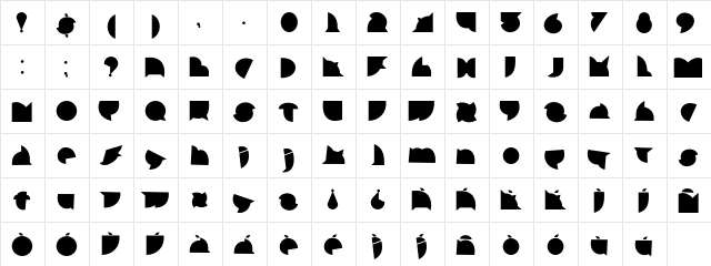 callejera negra negra  glyph index