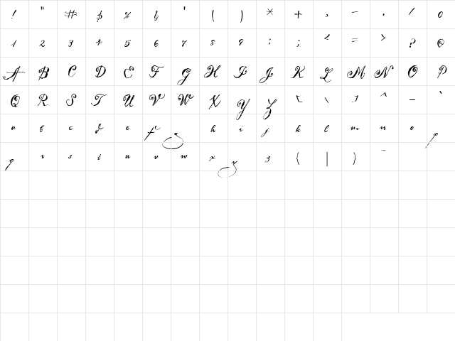 CK Magnificent Regular  glyph index
