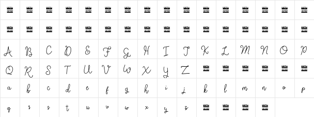 Fantica Demo Regular  glyph index