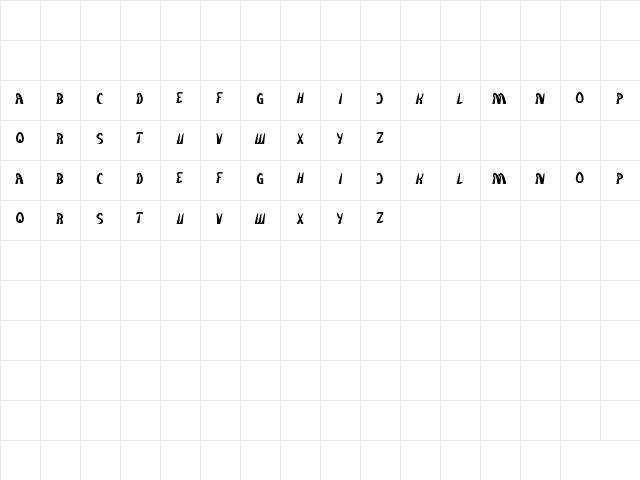 frozen ice Regular  glyph index