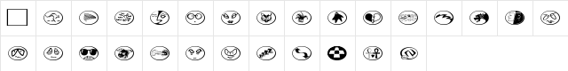 Radbats 3 Regular  glyph index