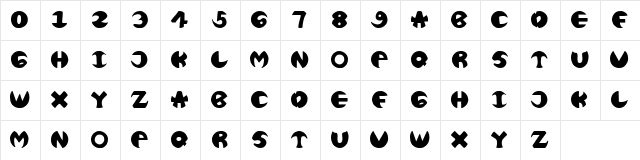 BLACKERS Regular  glyph index