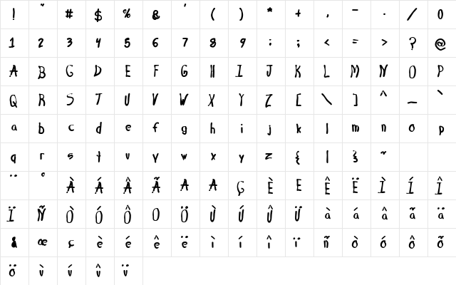 4 Star Face Font Medium  glyph index