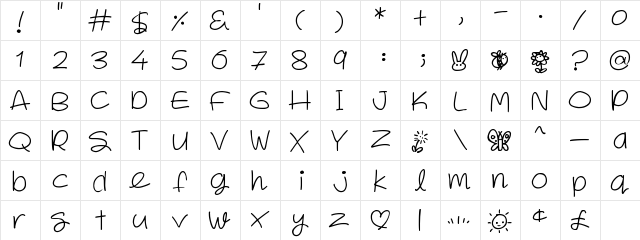 Spring in my step Regular  glyph index