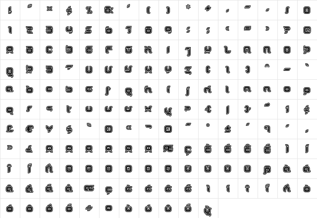 DorisOrange Outline  glyph index