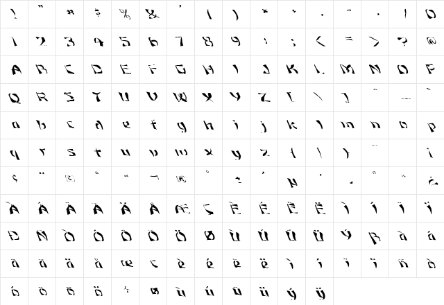 FZ WARPED 12 LEFTY Normal  glyph index