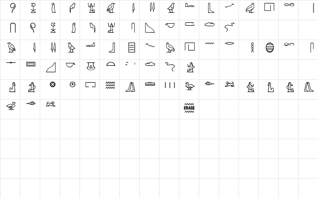 Archibald1 Plain  glyph index