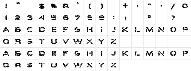 Flowers Regular  glyph index
