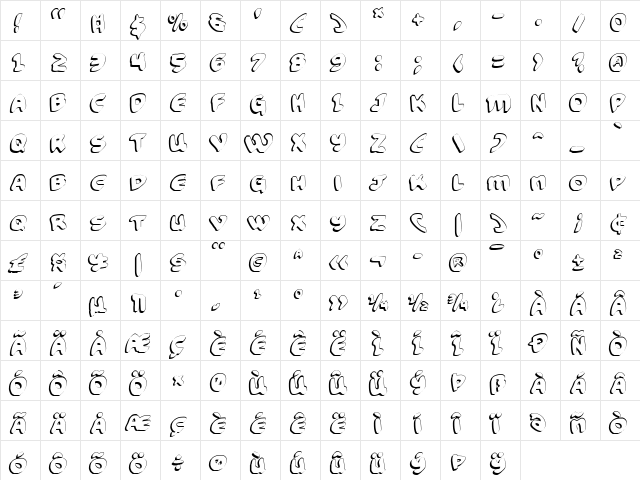 Funny Pages Shadow Shadow  glyph index