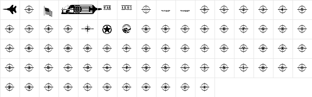 Kosovo Target BC Regular  glyph index