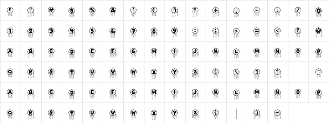 LD Dreamcatchers Regular  glyph index