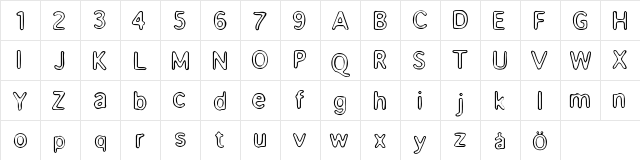 Enemafont Medium  glyph index