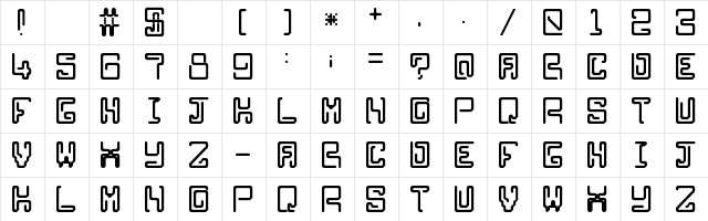 Clippersnip Regular  glyph index