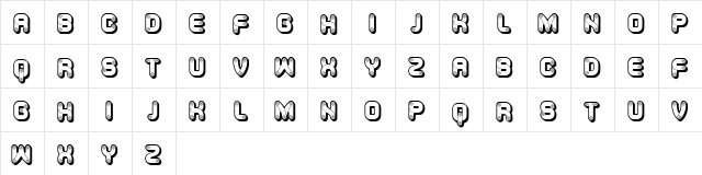 Rouleaux Hollow Regular  glyph index