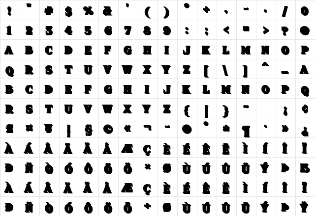 FHA Sign DeVinne Shade25NC Regular  glyph index