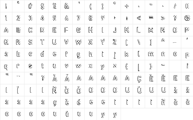 defora Regular  glyph index