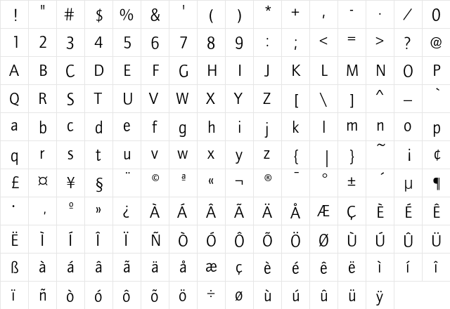 FoundryJournal-Book Regular  glyph index