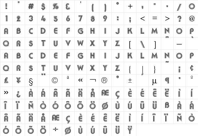 Aki Lines  glyph index