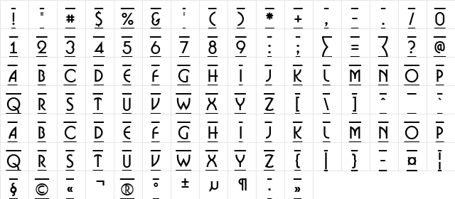 a_BosaNovaDcFr Regular  glyph index