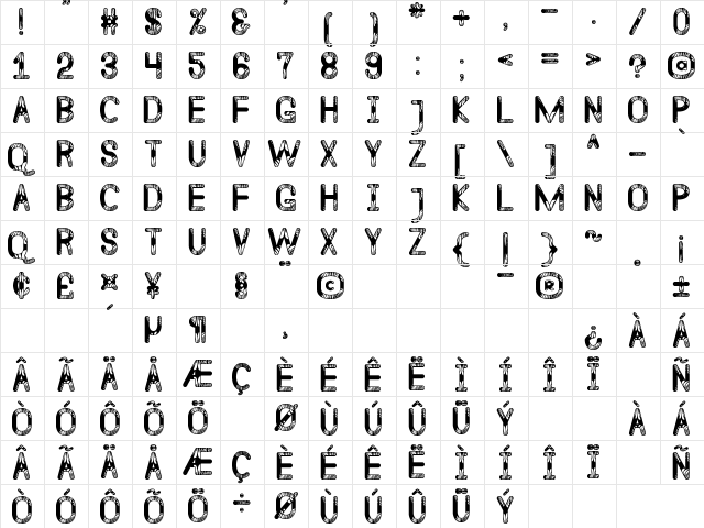 Quelentaro Wallmapu St Regular  glyph index