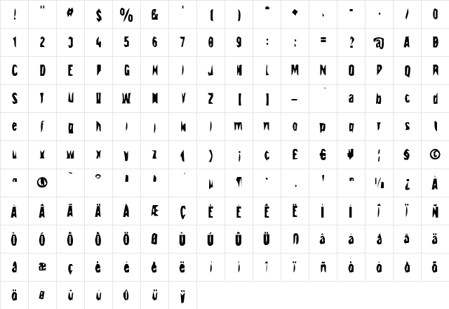 Hector Medium  glyph index