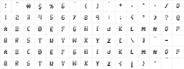 Johnny Torch Gradient Regular  glyph index