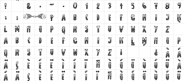 JMH Escamas Black Down Regular  glyph index