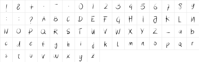 Lousiana Brush Regular  glyph index
